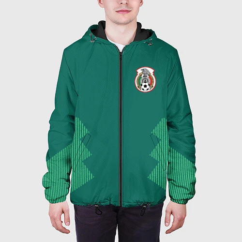 Мужская куртка Сборная Мексики: Домашняя ЧМ-2018 / 3D-Черный – фото 3
