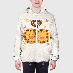 Куртка с капюшоном мужская Smile Cookies, цвет: 3D-белый — фото 2
