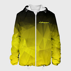 Куртка с капюшоном мужская Cyberpunk 2077: Yellow Poly, цвет: 3D-белый