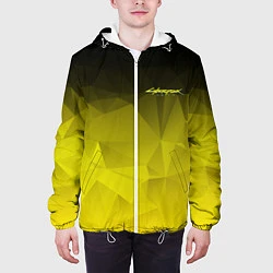 Куртка с капюшоном мужская Cyberpunk 2077: Yellow Poly, цвет: 3D-белый — фото 2
