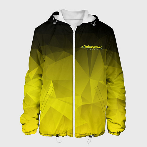 Мужская куртка Cyberpunk 2077: Yellow Poly / 3D-Белый – фото 1