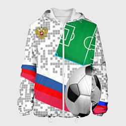Куртка с капюшоном мужская Русский футбол, цвет: 3D-белый