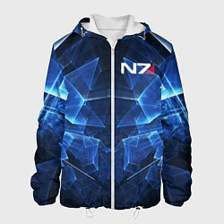 Куртка с капюшоном мужская Mass Effect: Blue Armor N7, цвет: 3D-белый