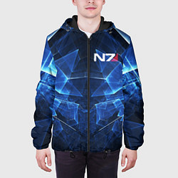 Куртка с капюшоном мужская Mass Effect: Blue Armor N7, цвет: 3D-черный — фото 2