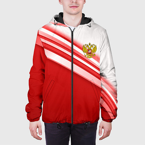 Мужская куртка Россия: красная волна / 3D-Черный – фото 3