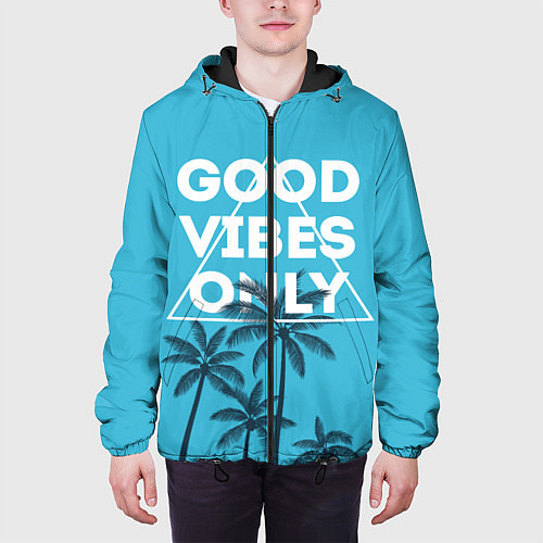 Мужская куртка Good vibes only / 3D-Черный – фото 3