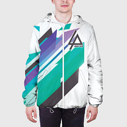 Куртка с капюшоном мужская Linkin Park: Green Geometry, цвет: 3D-белый — фото 2