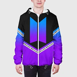 Куртка с капюшоном мужская BTS: Neon Symbol, цвет: 3D-белый — фото 2