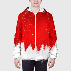 Куртка с капюшоном мужская Christmas pattern, цвет: 3D-белый — фото 2