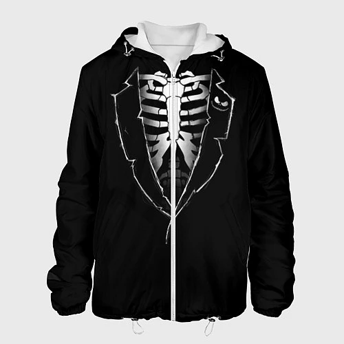 Мужская куртка Хэллоуинский скелет / 3D-Белый – фото 1