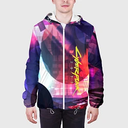Куртка с капюшоном мужская Cyberpunk 2077, цвет: 3D-белый — фото 2