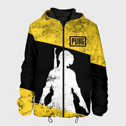 Куртка с капюшоном мужская PUBG: Yellow Grunge, цвет: 3D-черный