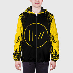 Куртка с капюшоном мужская 21 Pilots: Yellow & Black, цвет: 3D-черный — фото 2