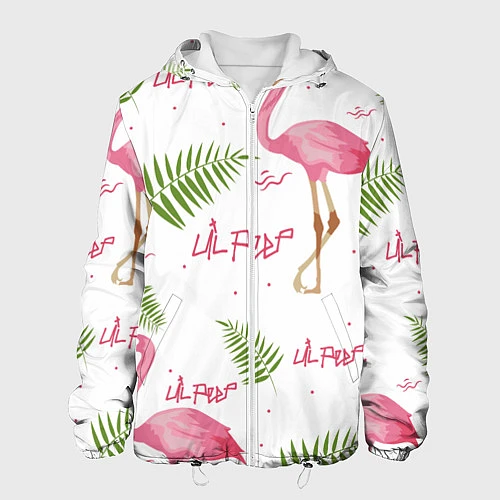 Мужская куртка Lil Peep: Pink Flamingo / 3D-Белый – фото 1