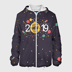Куртка с капюшоном мужская 2019 New Year, цвет: 3D-белый
