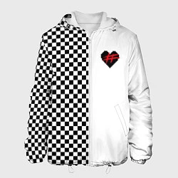 Куртка с капюшоном мужская ФРЕНДЗОНА: Шахматы, цвет: 3D-белый