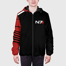 Куртка с капюшоном мужская MASS EFFECT N7, цвет: 3D-черный — фото 2