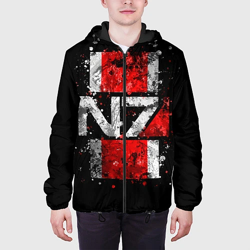 Мужская куртка Mass Effect N7 / 3D-Черный – фото 3