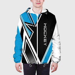 Куртка с капюшоном мужская Hockey black blue white, цвет: 3D-белый — фото 2