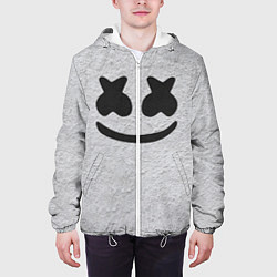 Куртка с капюшоном мужская Marshmello: Grey Face, цвет: 3D-белый — фото 2