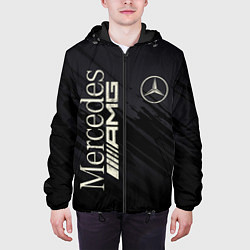 Куртка с капюшоном мужская Mercedes AMG: Black Edition, цвет: 3D-черный — фото 2