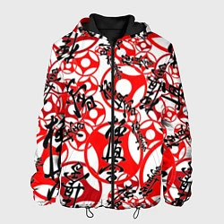 Куртка с капюшоном мужская Каратэ киокушинкай - эмблемы, цвет: 3D-черный