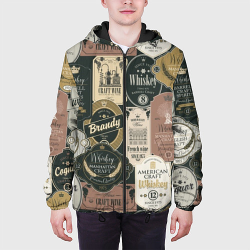 Мужская куртка Этикетки мира Виски / 3D-Черный – фото 3