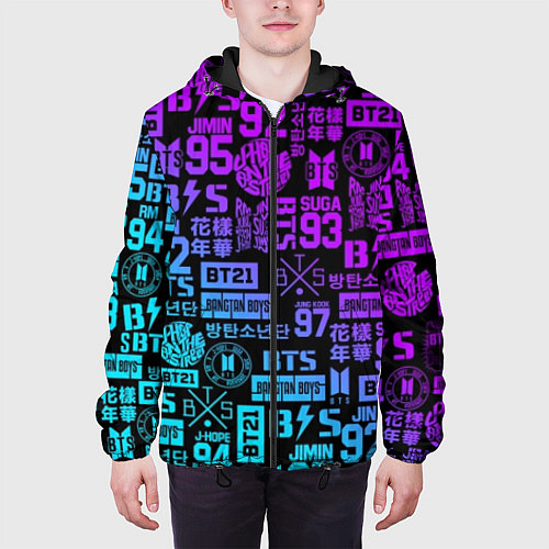 Мужская куртка BTS Logos / 3D-Черный – фото 3