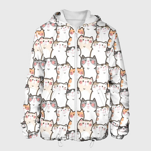 Мужская куртка Кошки котики коты / 3D-Белый – фото 1