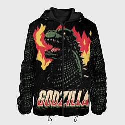 Куртка с капюшоном мужская Flame Godzilla, цвет: 3D-черный