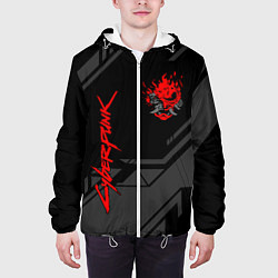 Куртка с капюшоном мужская Cyberpunk 2077: Grey Samurai, цвет: 3D-белый — фото 2