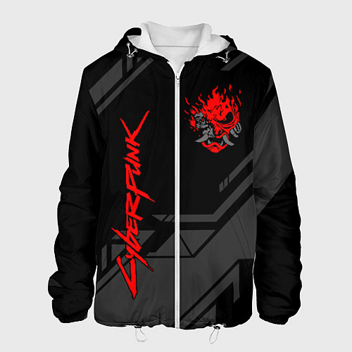 Мужская куртка Cyberpunk 2077: Grey Samurai / 3D-Белый – фото 1