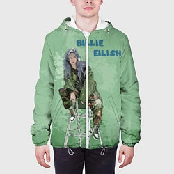 Куртка с капюшоном мужская Billie Eilish: Green Motive, цвет: 3D-белый — фото 2