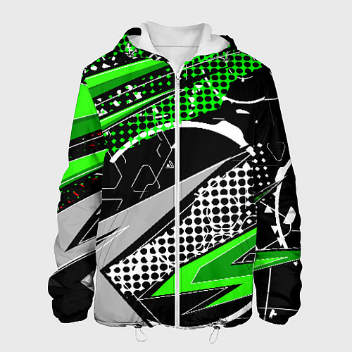 Мужская куртка Black and green corners / 3D-Белый – фото 1