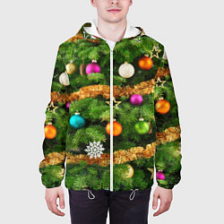 Куртка с капюшоном мужская Живая новогодняя ёлка, цвет: 3D-белый — фото 2