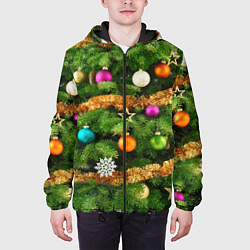 Куртка с капюшоном мужская Живая новогодняя ёлка, цвет: 3D-черный — фото 2