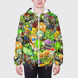 Куртка с капюшоном мужская PLANTS VS ZOMBIES, цвет: 3D-белый — фото 2