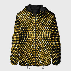 Куртка с капюшоном мужская Золотые блестящие блестки, цвет: 3D-черный