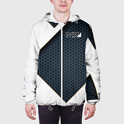 Куртка с капюшоном мужская Mass Effect N7, цвет: 3D-белый — фото 2
