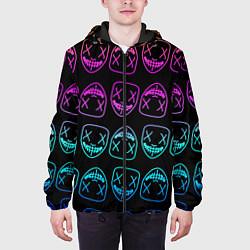 Куртка с капюшоном мужская Маска, цвет: 3D-черный — фото 2