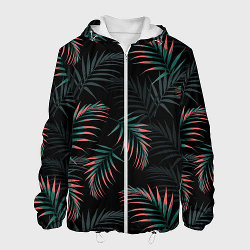 Мужская куртка Листья пальмы / 3D-Белый – фото 1