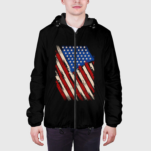 Мужская куртка Флаг / 3D-Черный – фото 3