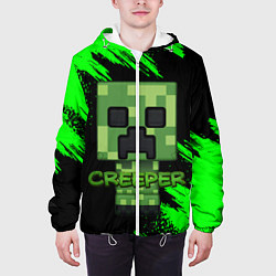 Куртка с капюшоном мужская MINECRAFT CREEPER, цвет: 3D-белый — фото 2