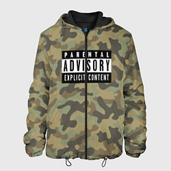 Куртка с капюшоном мужская Parental Advisory, цвет: 3D-черный