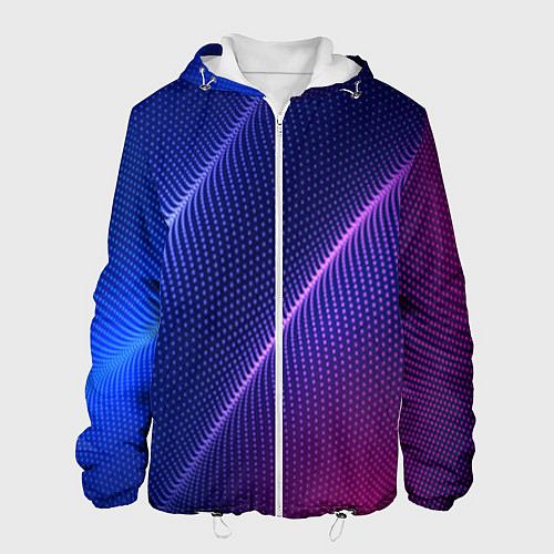 Мужская куртка Фиолетово 3d волны 2020 / 3D-Белый – фото 1