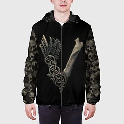 Куртка с капюшоном мужская Vikings bones logo, цвет: 3D-черный — фото 2