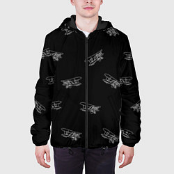 Куртка с капюшоном мужская Самолеты к бою!, цвет: 3D-черный — фото 2