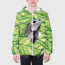 Куртка с капюшоном мужская Игуана нежить, цвет: 3D-белый — фото 2