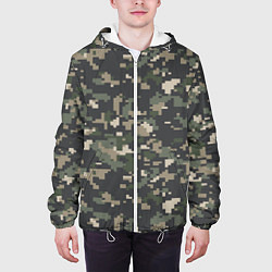 Куртка с капюшоном мужская Пиксельный камуфляж, цвет: 3D-белый — фото 2