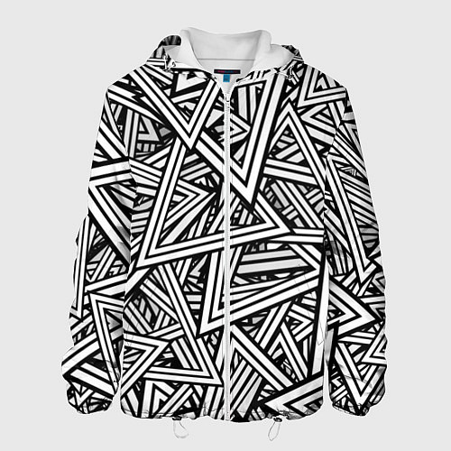 Мужская куртка Треугольники / 3D-Белый – фото 1